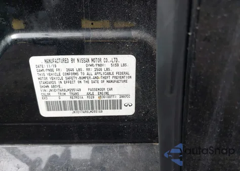 2020 Infiniti Q50 Luxe Awd z USA, uszkodzony, nr VIN JN1EV7AR6LM255149